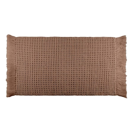 Lavish Home 2-Piece Waffle Bath Mat Set for Boho Bathroom Decor Non Slip Rugs for Shower, Tub, or Vanity ST-BATH3-NAT