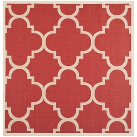 Safavieh 7 ft. -10 in. x 7 ft. -10 in. Square Indoor-Outdoor Courtyard- Red- Machine Made Rug CY6243-248-8SQ