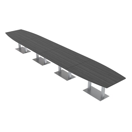 Skutchi Designs Boat Conference Table With Power Unit, 48 in W, 240 in L, Grey HAR-BOT-48x240-DOU-WA7949-NA