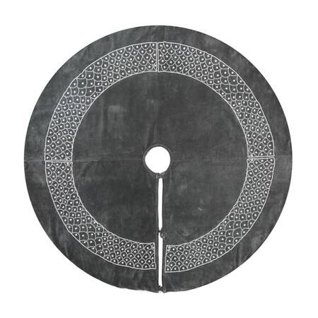 Vickerman 60 in. Blue Grey Pearl Collection Tree Skirt QTX17341