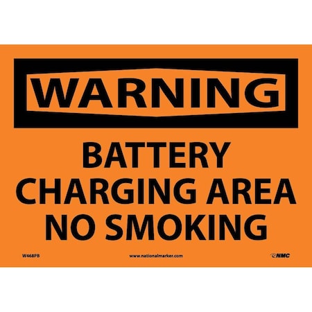 Nmc Warning Battery Charging Area No Smoking Sign, W468PB W468PB