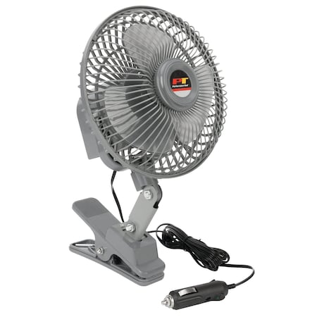 Performance Tool 12V Oscillating Fan, Clamp Mount, 6 ft Cord, 1.2A W1658