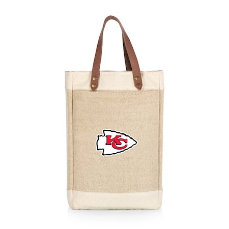 Picnic Time Family Of Brands NFL Kansas City Chiefs - Pinot Jute 2 Bottle Insulated Wine Bag 539-02-187-164-2