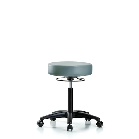 Blue Ridge Ergonomics Vinyl Stool, Med Bench, Casters, Storm BR-VMBSO-RG-NF-RC-8822