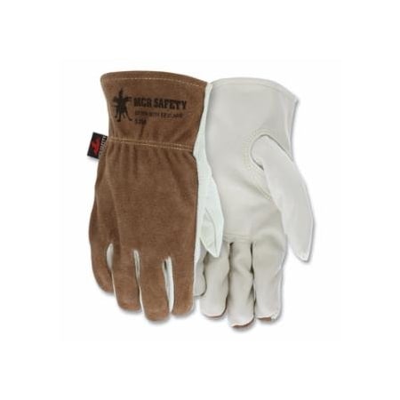 Mcr Safety Cowhide Palm/Split Leather Back Drivers Gloves, 3204, X-Large, Select Cow Grain Palm, 12PK 127-3204XL