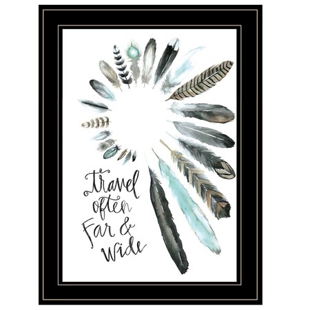Homeroots Travel Often Far and Wide 2 Black Framed Print Wall Art 405497