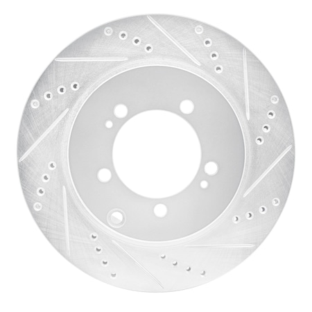 Dynamic Friction Co DFC Brake Rotor - Drilled and Slotted - Silver 631-72036R