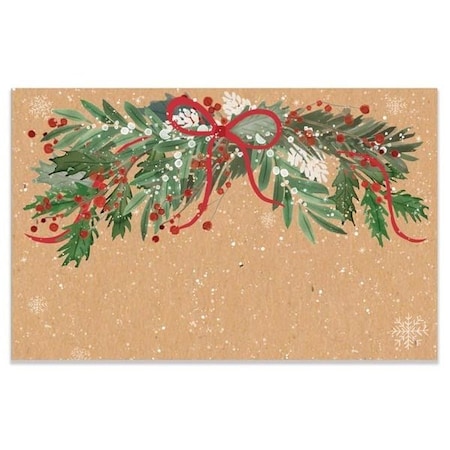 Nashville Wraps Christmas Greenery Enclosure Card, 3.5x2.25, 50PK AC7158