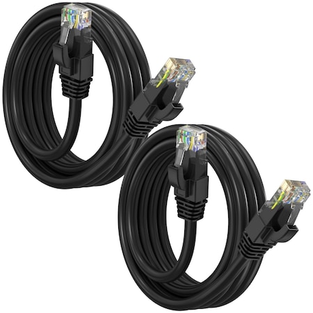 Maximm Cat6 Ethernet Cable 5ft 10Gbps 550MHz UTP, 2PK, Black, 2PK BK2PK05