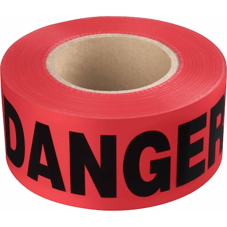 Ironwear 3in x 1000' Danger Barricade Tape, 1.5 Mil Thick, Red 1103-02