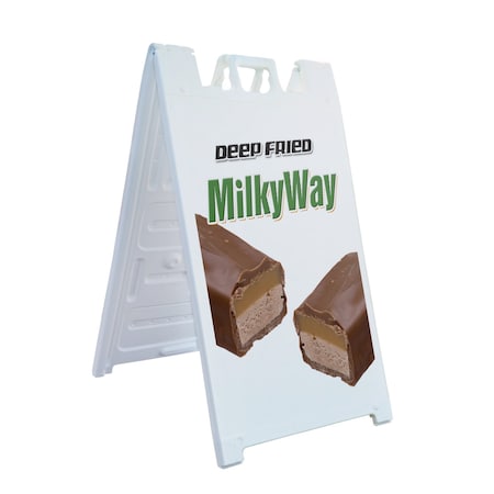 Signmission Deep Fried Milky Way, A-Frame & 2 Decals Installed, Heavy-Duty Plastic Frame SBHD-D-2436-Deep Fried Milky Way