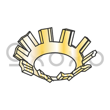 Oxoxo 6 External Tooth Countersunk Lock Washer Zinc Yellow, 10000PK 120126