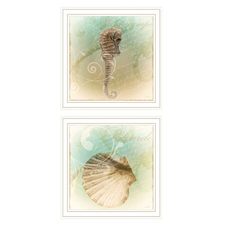 Set Of Two The Sea III and Sea IV 2 White Framed Print Wall Art, 2PK