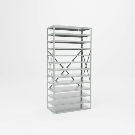 Pucel Bin Shelving Rack, 13-Shelf, 36 in W x 73 in H x 18 in D, Putty BR-1836-13-0