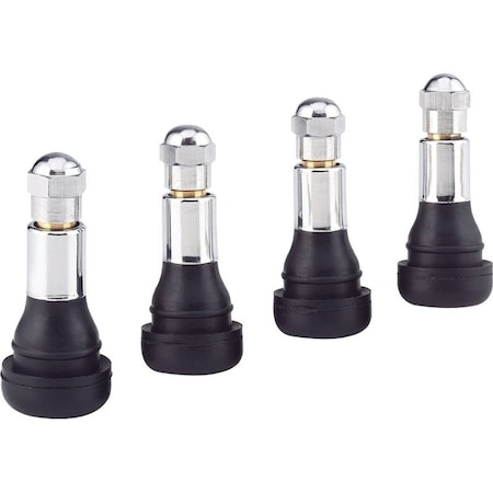 Genuine Victor Tire Valve, Rubber, Chrome M4134