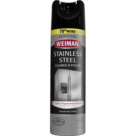 Weiman Stainless Steel Cleaner/Polish - 17 oz (1.06 lb) - Streak-free, Fingerprint Resistant, Dust, 6PK 49A