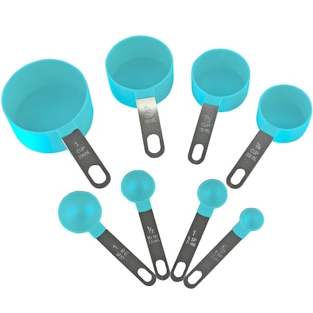 05672M 8pc Measuring Spoon & Cup Set, Turquoise 05672M