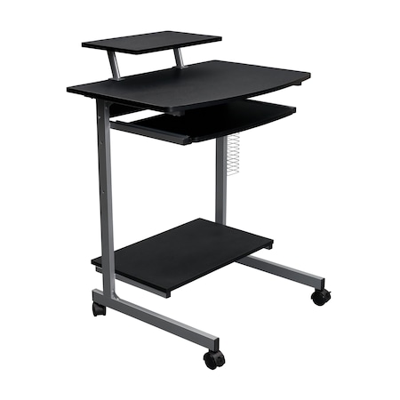 Homeroots 29" Graphite Wood and Stainless Steel Computer Desk 723728