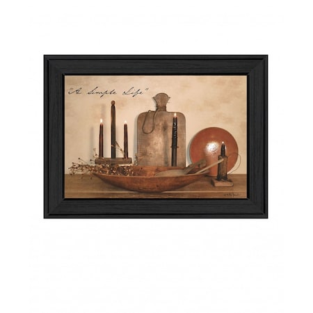 Homeroots A Simple Life 1 Black Framed Print Wall Art 407524