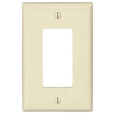 Eaton Wiring Devices Wallplate, 487 in L, 312 in W, 1 Gang, Polycarbonate, Light Almond, HighGloss PJ26LA