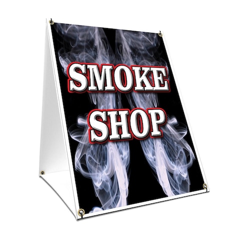 Signmission Smoke Shop, 36 Inch x 24 Inch A-frame Yard Sign, Plastic Sign SBC-2436-Smoke Shop