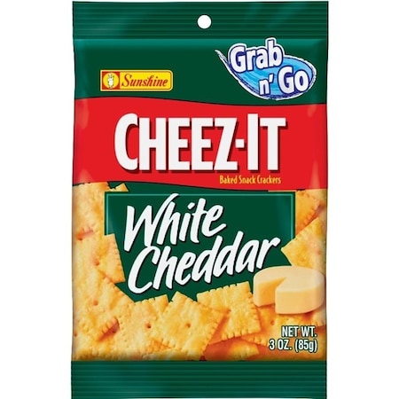 Cheez-It CHEEZITWC6 Baked Snack Crackers, White Cheddar Flavor, 3 oz Bag 462809