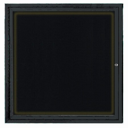Aarco Illuminated Enclosed Letter Board Directory w/ Powder Coated Black Al Frame, 36''Hx36''W 1 Door ADC3636IBK
