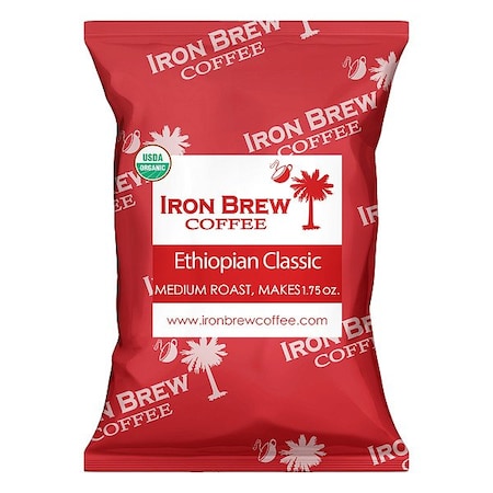 Iron Brew Coffee, Classic Ethiopia, Fraction Pack, Caffeinated, Ground, 0.8 oz C-50FPOCE