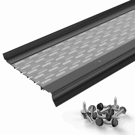Waterlock Micromesh 6" K-Style & Box Gutters Aluminum/SS Gutter Guard, Black, 50ft WM-6KS-050-BLK