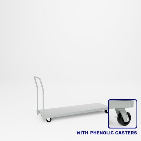 Pucel Dolly Platform Truck, 18 in W x 60 in L x 36 in H, Putty 18-PTD-60P