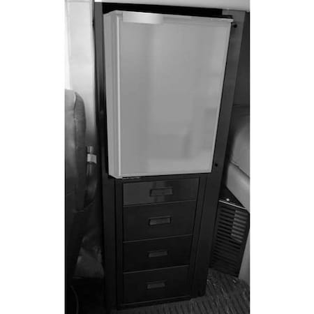 Replacement For Kenworth W900B Year 1991 Black 4 Drawer Cabinet Wrefrigerator Mount Passenger Side