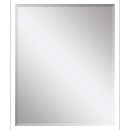 Homeroots 30" White Solid Wood Framed Accent Mirror 632816