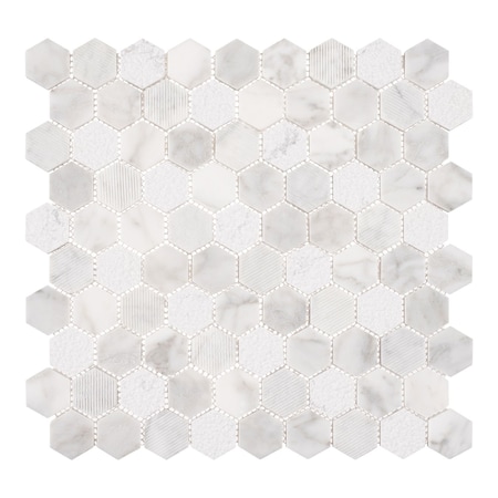 Andova Tiles ANDOVA TILES Amarillo 1.25" x 1.25" Natural Stone Honeycomb Mosaic Wall & Floor Tile ANDAMA103