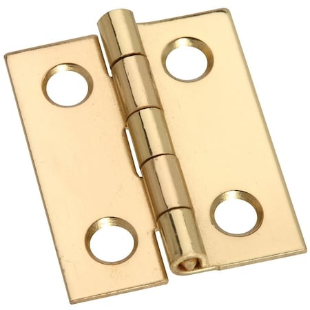 National Hardware Decorative Narrow Hinge, 1 in H Door Leaf, 0.02 in Thick Door Leaf, Brass, Solid Brass, 2 lb N211-284