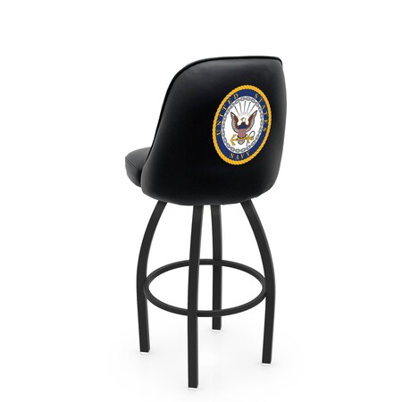 Holland Bar Stool Co Logo Grizzly U.S. Navy 30 in. Swivel Bar Stool with Black Wrinkle Finish L048