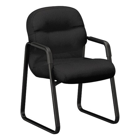 Hon Pillow-Soft Chair, Black Back, 23-1/4 in W 27-3/4" L 36" H, Fixed Loop, Fabric Seat H2093.CU10.T
