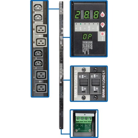 Tripp Lite PDU, Switched, (12) C13, (12) C19, Hardwire, 6 ft. PDU3XVSRHWA