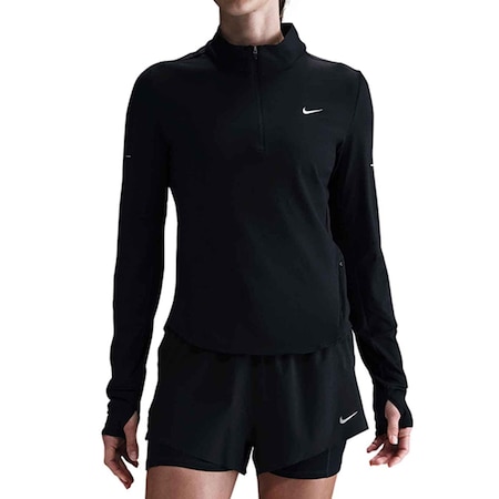 Nike Swift Women's Dri-Fit UV 1/4-Zip Running Top - Black/Reflective Silver/S HQ0499-010