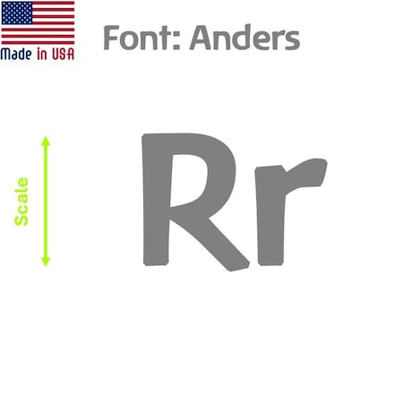 Aacc Self-Adhesive Vinyl Letter: r, Scale: 4.5 in. Color: Gray Font: Anders by, 8PK AACC-Anders-lr-Gray-I4.5x8