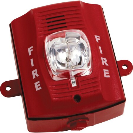 System Sensor Outdoor H/S, Wall, 2-Wire, Hi Candela, Red P2RHK-120