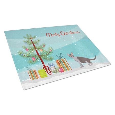 Carolines Treasures Lykoi No.2 Cat Merry Christmas Glass Cutting Board - Large CK4646LCB