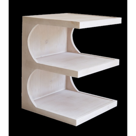 Homeroots 24" Natural Solid Wood End Table With Two Shelves 555315