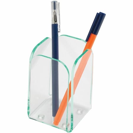 Lorell Acrylic Transparent Edge Pencil Cup, Green 80656