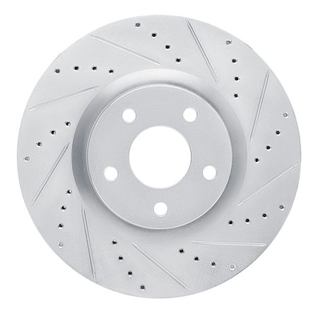 Dynamic Friction Co DFC Brake Rotor - Drilled and Slotted - Silver 631-54281R