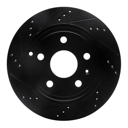 Dynamic Friction Co DFC Brake Rotor - Drilled and Slotted - Black 633-48058L