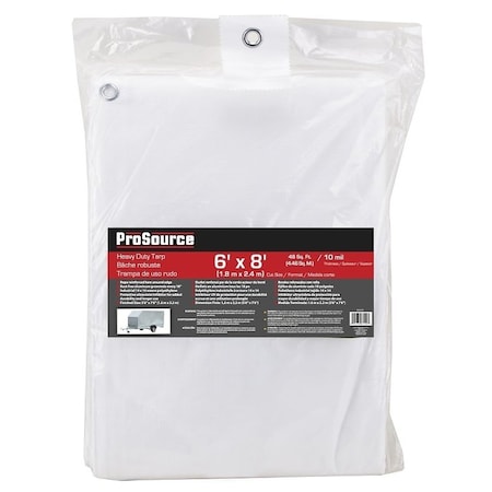 Prosource Tarp, 10 Mil, White, Plastic TW0608