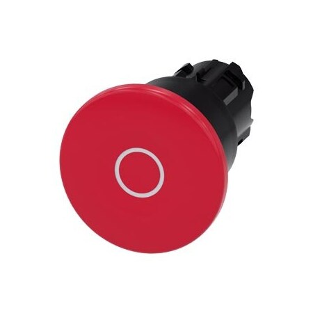 Siemens Mushroom pushbutton, 22 mm, round, plastic, red, inscription: O 3SU1000-1BA20-0AD0-ZY19