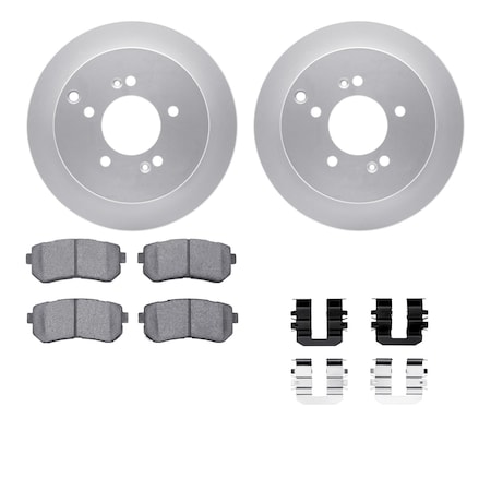 Dynamic Friction Co DFC GEOSPEC Coated Rotors with 5000 Brake Pads - Ceramic and Hardware 4512-03167