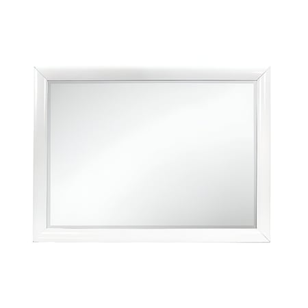 Homeroots 34" White Wood Framed Accent Mirror 384056
