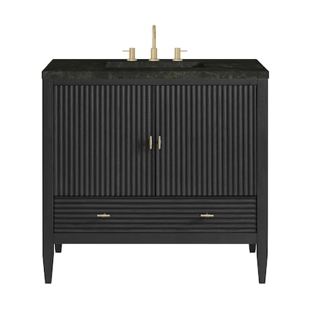James Martin Vanities Myrrin 36" Vanity, Carbon Oak, w/ 3 CM Phantome Eclos Top 485-V36-CBO-3PHT